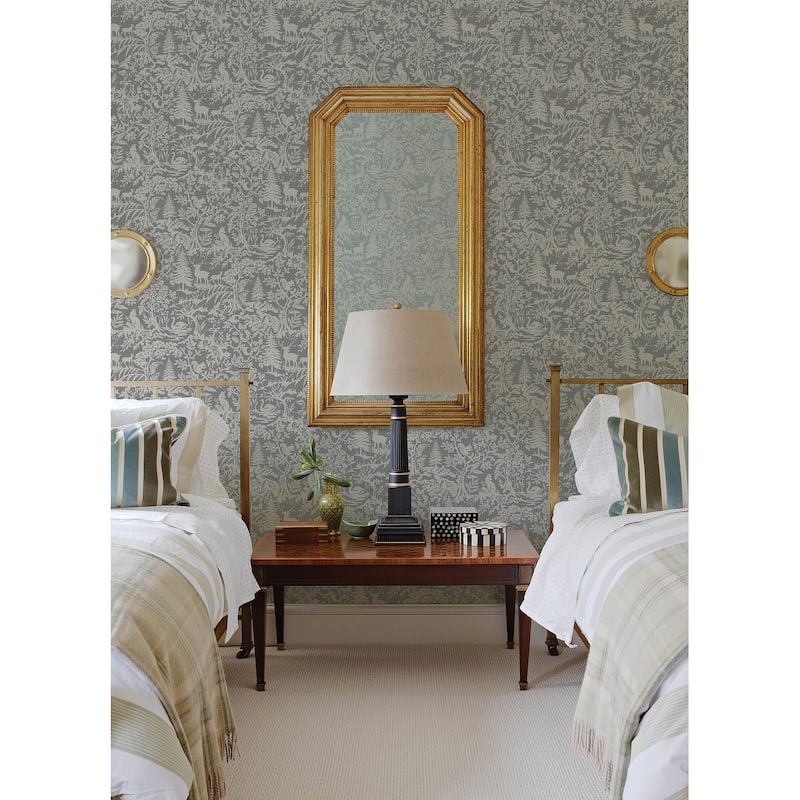 Chesapeake Alrick Charcoal Forest Venture Wallpaper