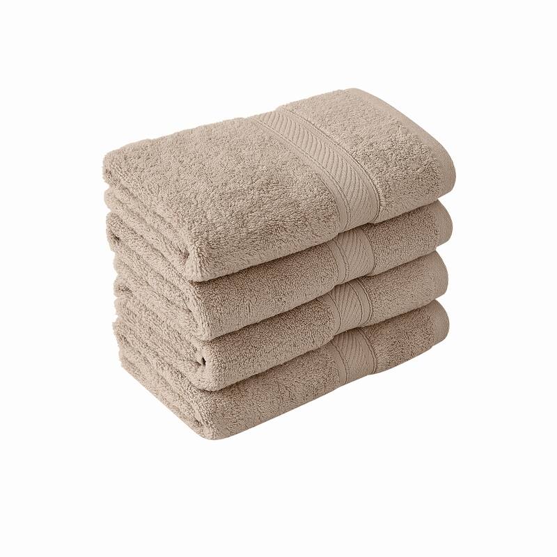 Royal Velvet Regal Plush Towel Collection - 4 Bath Towels - Beige