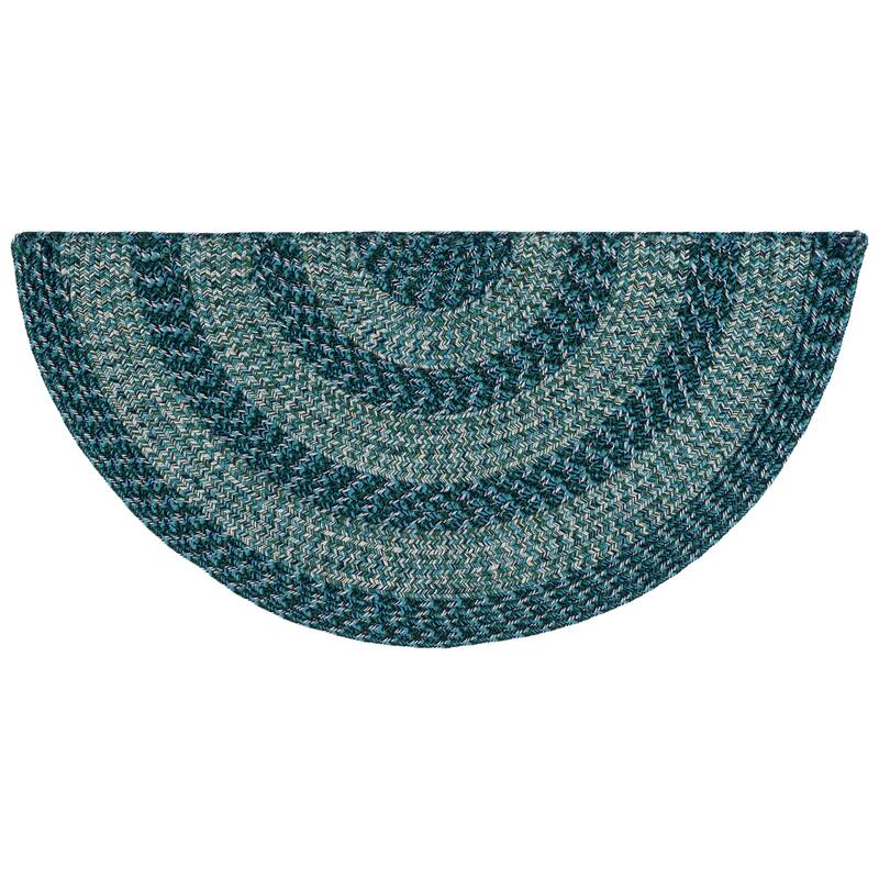 SAFAVIEH Handmade Braided Fatimah Washable Indoor/Outdoor Rug - Weather Resistant & Easy Cleaning - 2' x 4' - Blue/Green