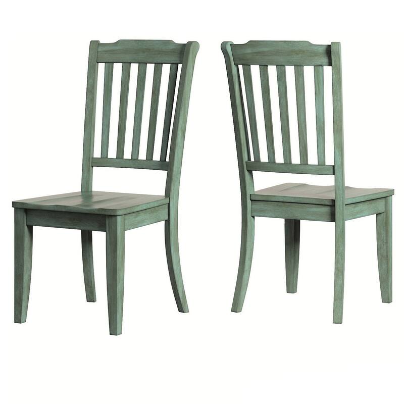 Eleanor Slat-back Wood Dining Chairs (Set of 2) by iNSPIRE Q Classic - Antique Sage Green
