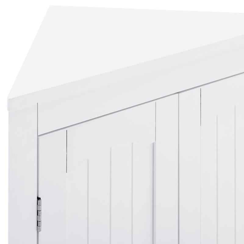 Free Standing Storage Cabinet Sideboard Cabinet Corner Cabinet Bathroom Floor Corner Cabinet with Doors and Shelves