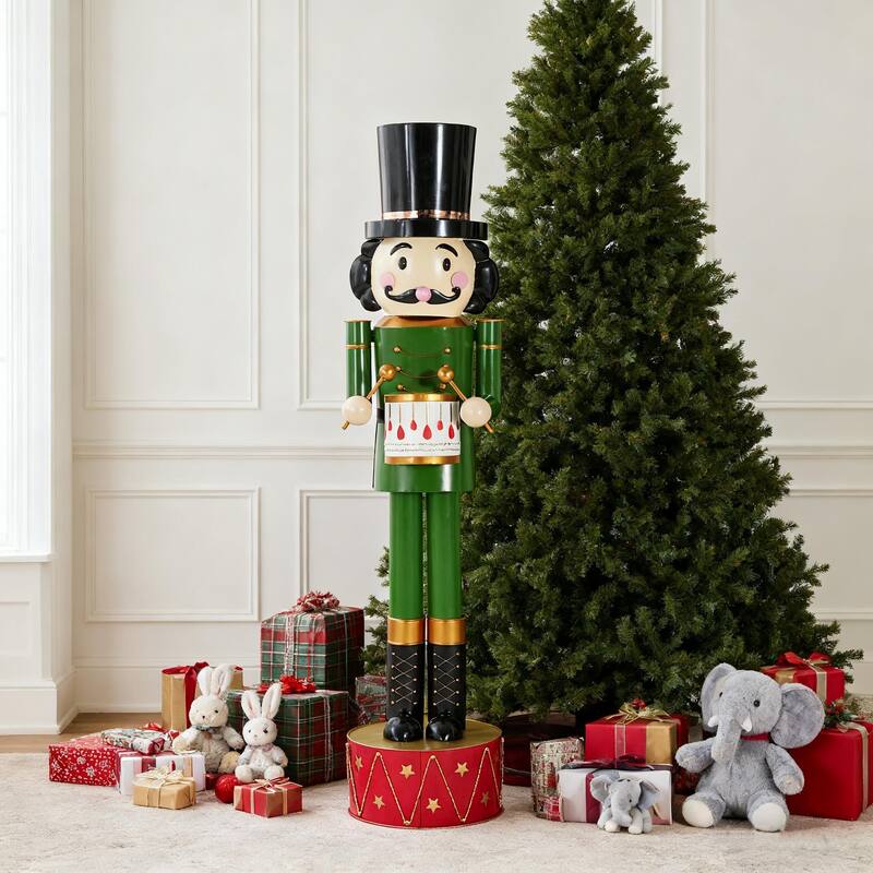 Christopher Knight Home - Jingle Classic Holiday Outdoor Iron Nutcracker Decor with Vibrant Festive Detailing