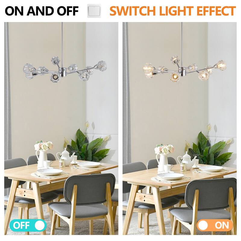 9 Lights Crystal Chandeliers(Bulbs Not Included)