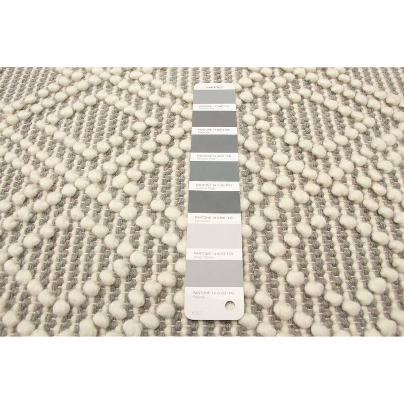 ECARPETGALLERY Braid weave Sienna Grey Wool Rug - 5'0 x 7'10