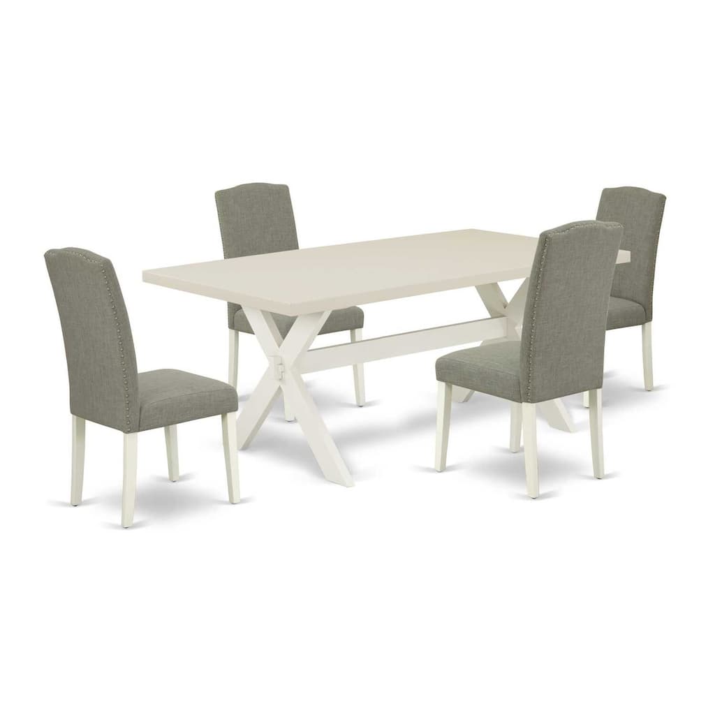 Contemporary 5-Piece Dinette Set - Dining Table with 4 Chairs - Modern Kitchen Set - 72