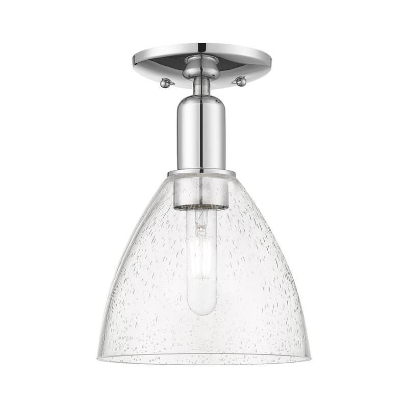 Innovations Lighting 716-1C-11-8 Bristol Semi-Flush Bristol 8" Wide - Polished Chrome / Seedy