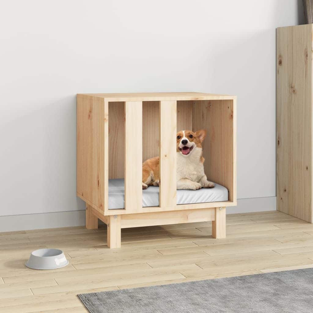 vidaXL Dog House Natural Solid pine wood 19.7x15.7x20.5 in Simplistic
