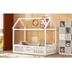 preview thumbnail 17 of 22, Full Size House Bed with Fence, Door, and Distressed Finish - Durable Pine Wood, Grey