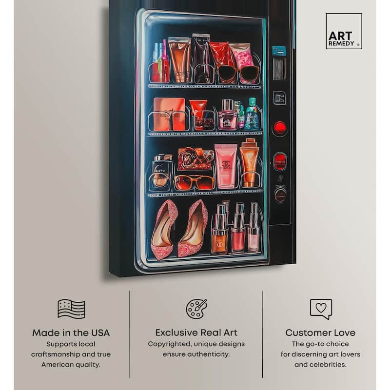 Fashion Vending Machine Canvas by Art Remedy, Gallery Wrapped