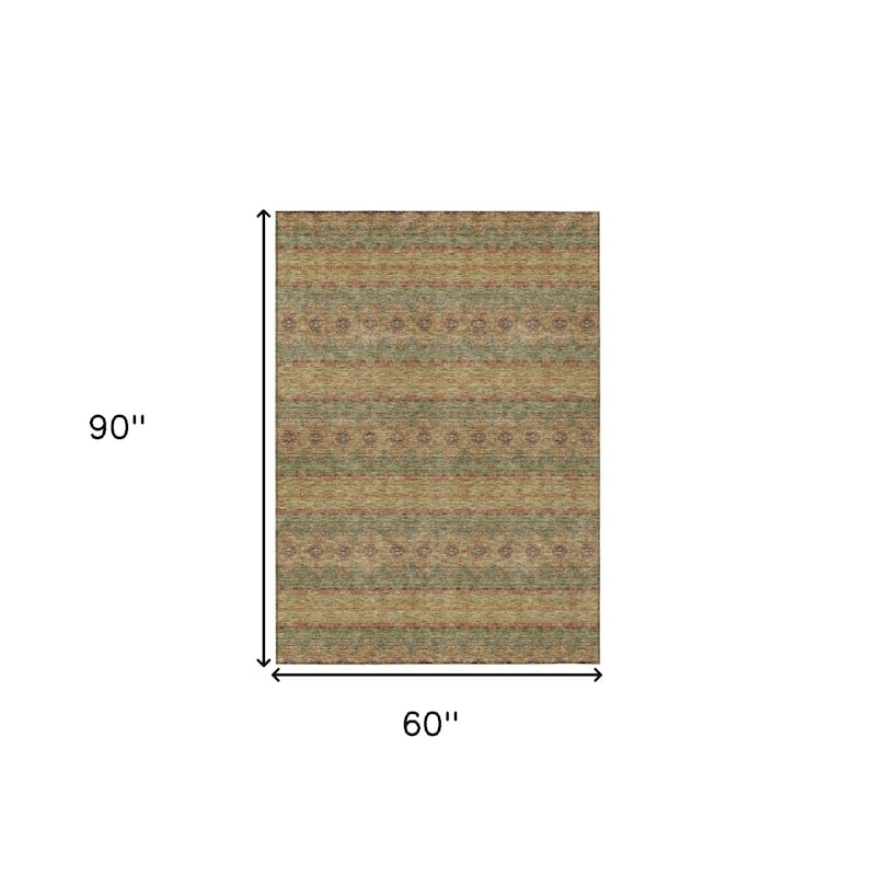 HomeRoots Floral Medallion Transitional Rectangle Outdoor Rug