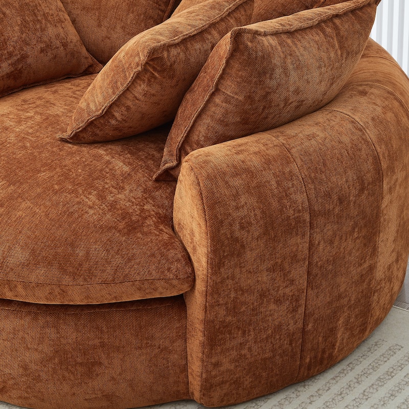 Round Chaise Lounge with Multiple Pillows by Harper&Bright Designs