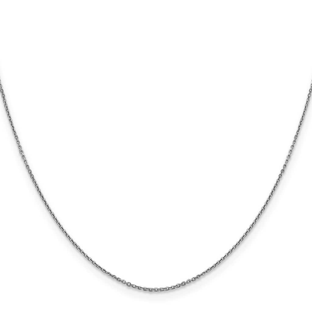 Curata 14k White Gold 0.9mm Diamond-Cut Cable Chain Necklace Options: 16 18 20 22 24 26 30