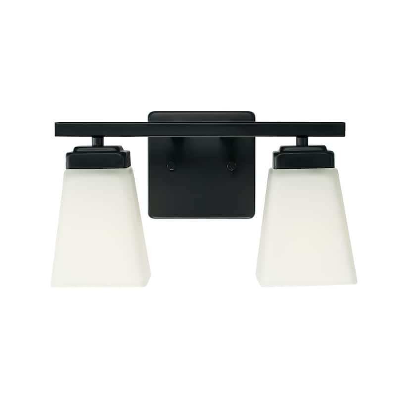 Baxley 13-inch 2-light Bath/ Vanity Fixture w/ Soft White Glass