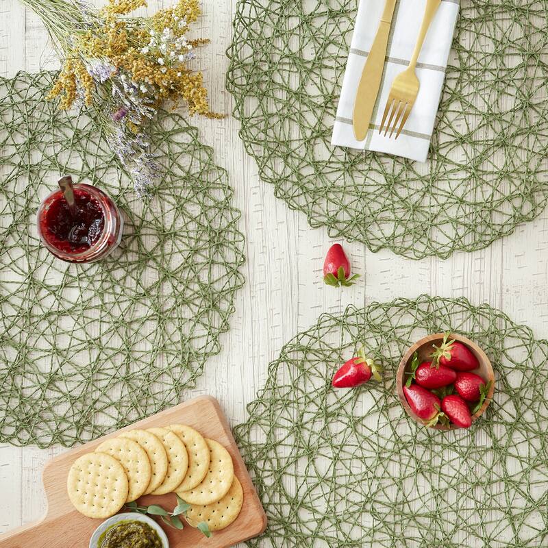 Design Imports Woven Paper Kitchen Placemat Set (Set of 6)