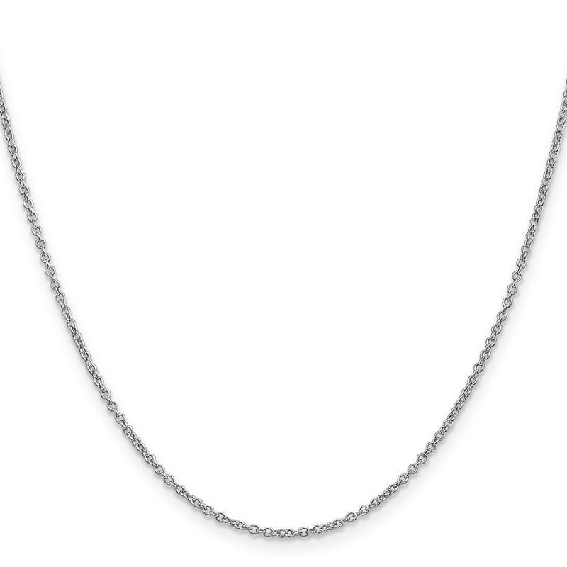 Curata 14k White Gold Solid 1.3mm Cable Chain Necklace (Lobster) Options: 16 18 20 22 24 30