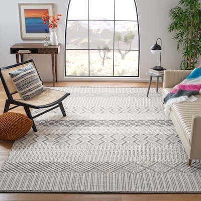 SAFAVIEH Handmade Natura Parand Moroccan Wool Rug - Ivory/Grey - 5' x 8'
