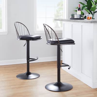Carbon Loft Ellul Adjustable Bar Stool with Removable Seat Cushion (Set of 2)