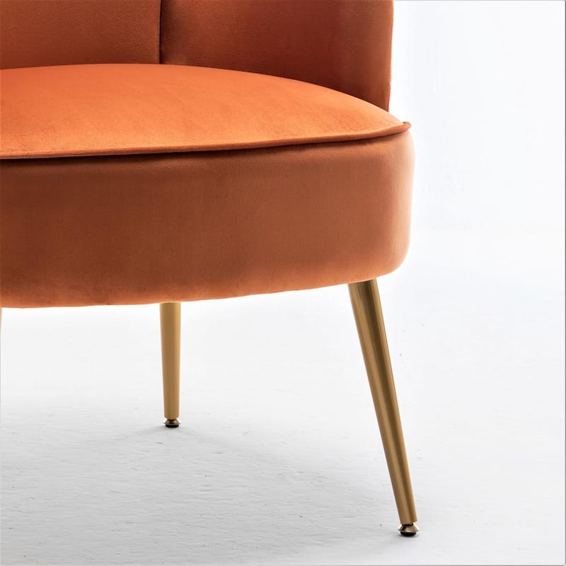 US Pride Furniture Stylish Velvet Armchair with Gold Metal Legs Comfortable Accent Chair