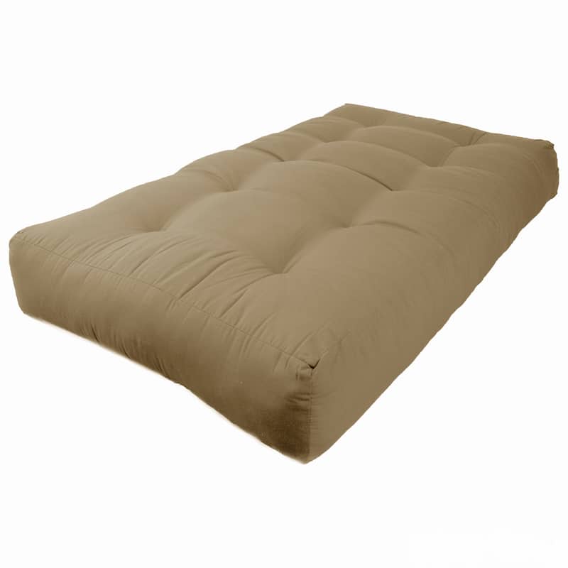10-inch Thick Twill Futon Mattress (Twin, Full, or Queen) - Toffee - Twin