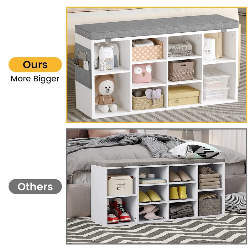 Shoe Storage Bench with Cushion
