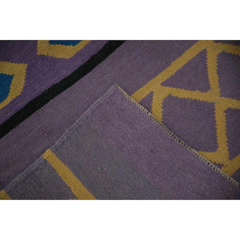 Hand Woven Oriental 100% Wool Carpet Southwestern Modern Green Kilim Area Rug - 12' 1'' X 9' 2''