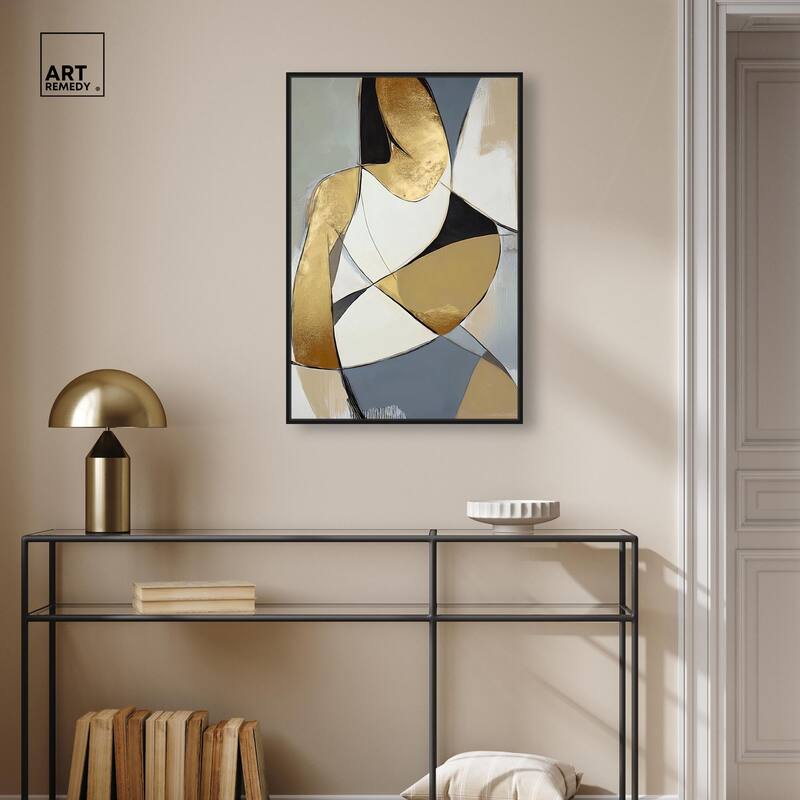 Gold Leaf Contours Canvas by Art Remedy