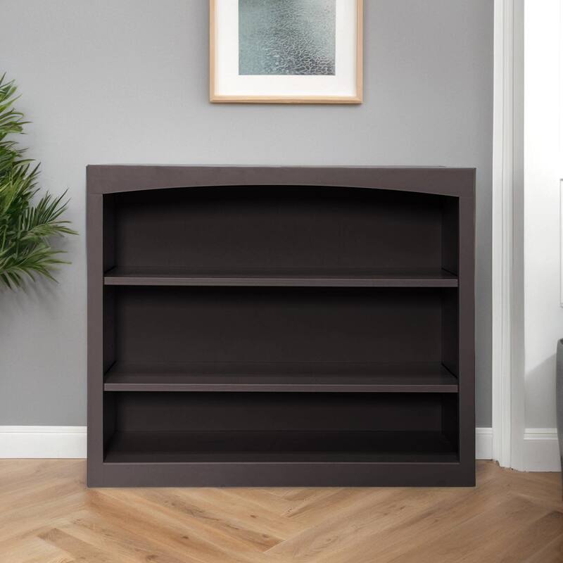 Arch+Haven Solid Wood Bookcase 36 x 30 - Solid Black