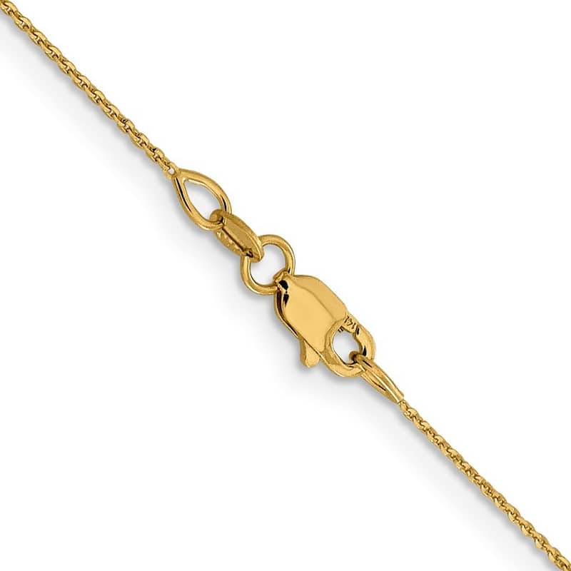 Curata Italian 14k Yellow Gold 0.85mm Diamond-Cut Cable Chain Necklace Options: 16 18 20