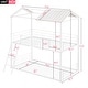 preview thumbnail 8 of 9, Twin over Twin Metal Bunk Bed with Half Roof, Guardrail, and Ladder