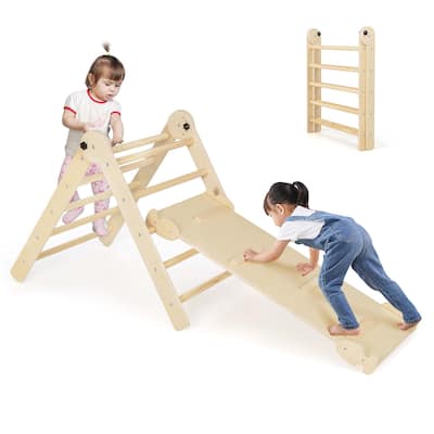 Costway 3-in-1 Triangular Climbing Toys Foldable & Height-adjustable - See Details