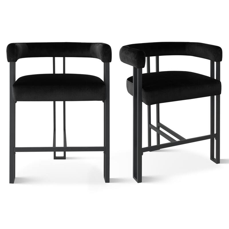 Velvet Upholstered Counter Stool