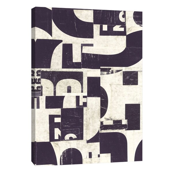PTM Images 9-105350 PTM Canvas Collection 10" x 8" - "Collaged Letters Purple F" Giclee Abstract Art Print on Canvas