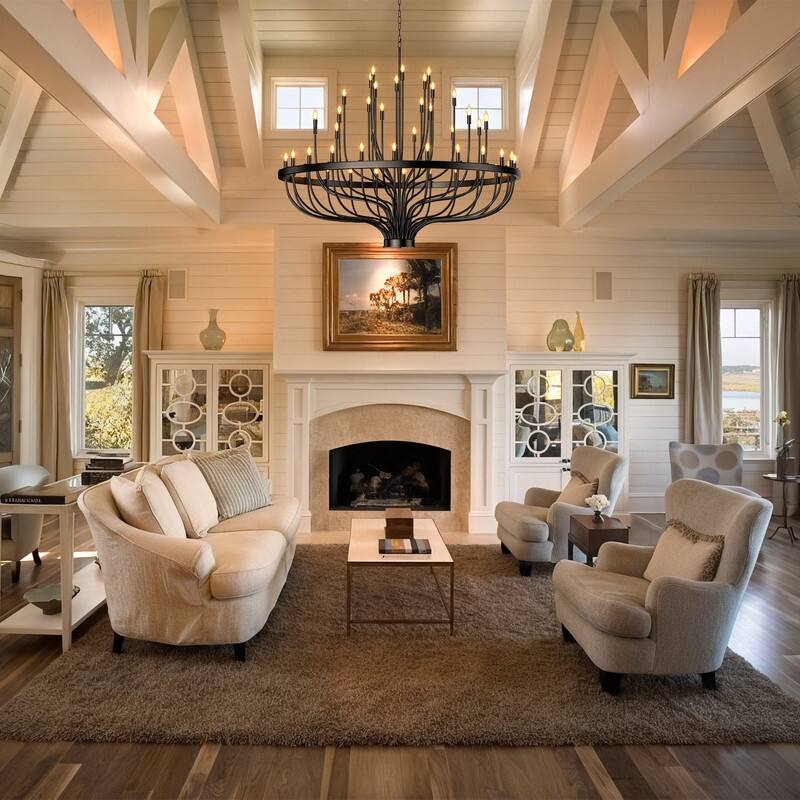 Farmhouse Chandelier Large Wagon Wheel Chandeliers Candle Chandelier