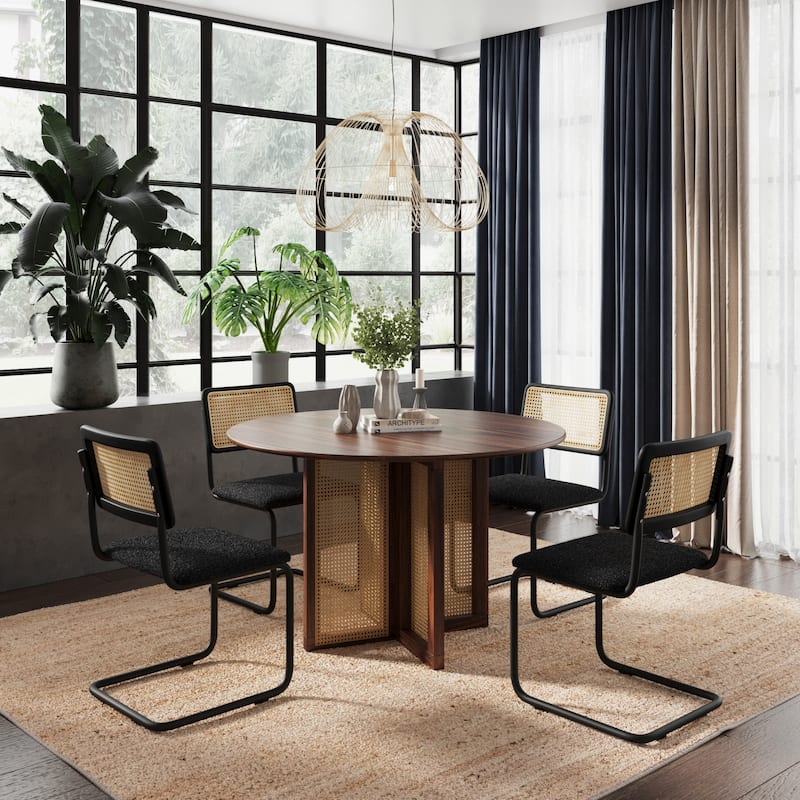 Havenwood Round Dining Table with Cane Base
