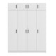 preview thumbnail 1 of 18, Large Floor Organizer with 4-Door Wardrobe with Drawer and Top Cabinet White