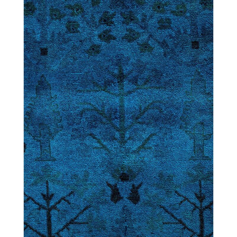 Vibrance, One-of-a-Kind Hand-Knotted Area Rug - Blue, 6' 0" x 8' 9" - 6' 0" x 8' 9"