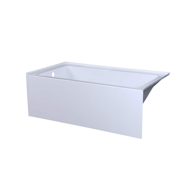 Indigo Home Alcove Soaking Bathtub 32x60 inch Left Drain in Glossy White