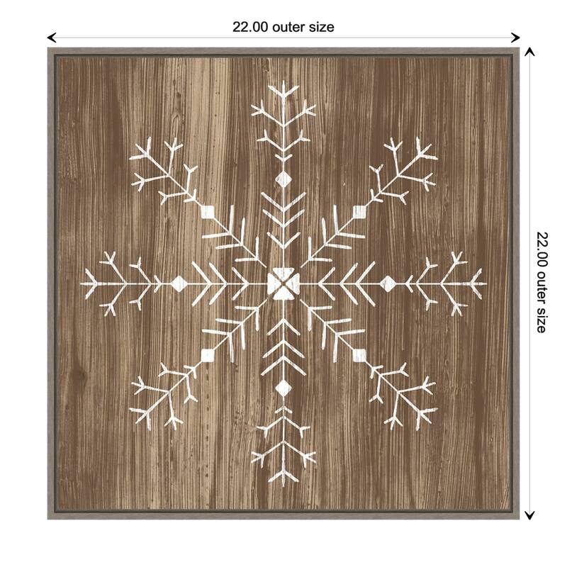 Barnwood Wonderland I Snowflake by June Erica Vess Framed Canvas Wall Art