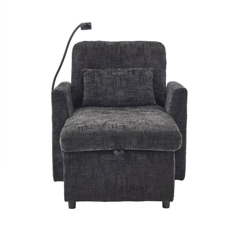 Multifunctional Lazy Person Sofa Recliner can be Stored Storage Backrest with Cell Phone Bracket Single Leisure Chair