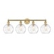 preview thumbnail 28 of 28, Innovations Lighting Athens Water Glass - 4 Light 35" Bath Vanity Light. Clear/Brushed Brass