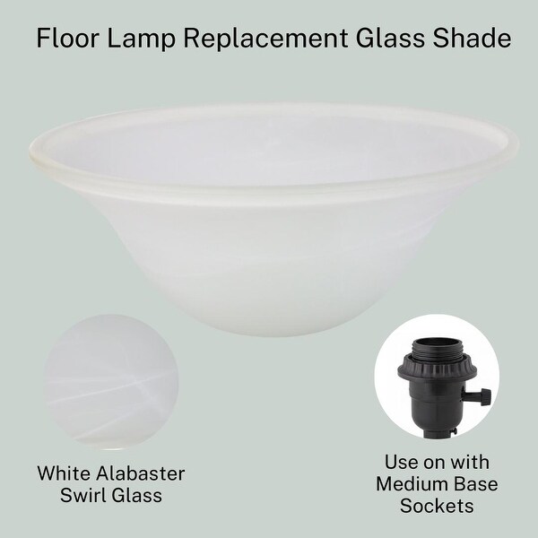 Alabaster Glass Lamp Shade Replacement for Floor Lamp White