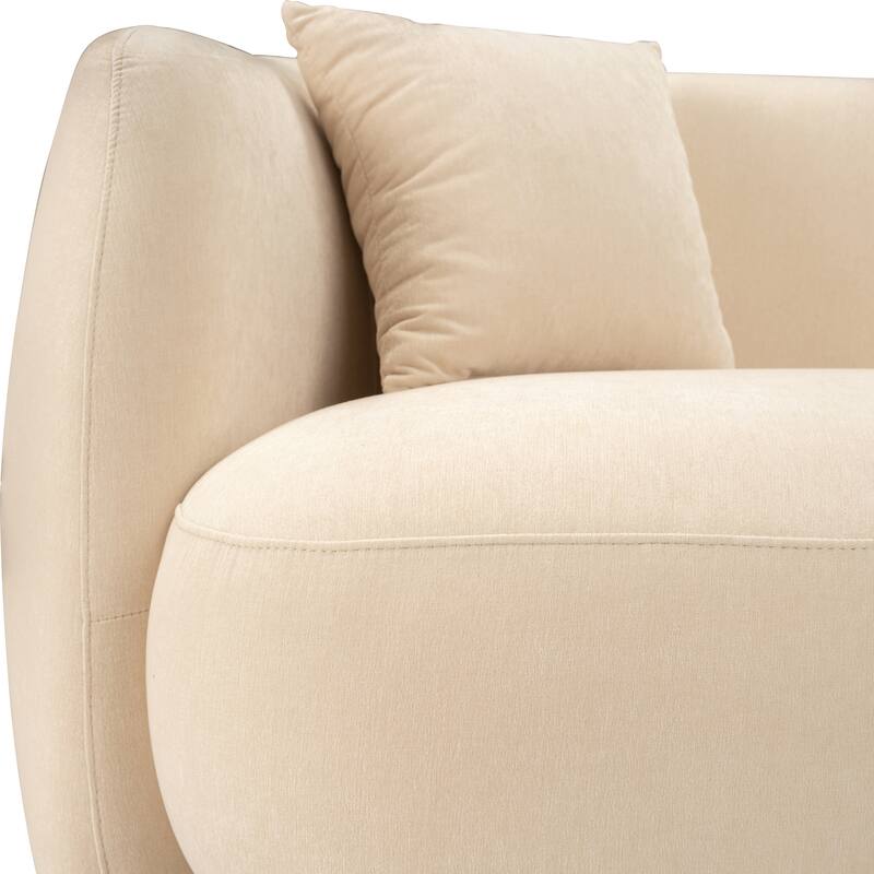 Sagebrook Home Neutral Modern 4 Seat Rectangle Curved Sofa - 117" x 49" x 31"