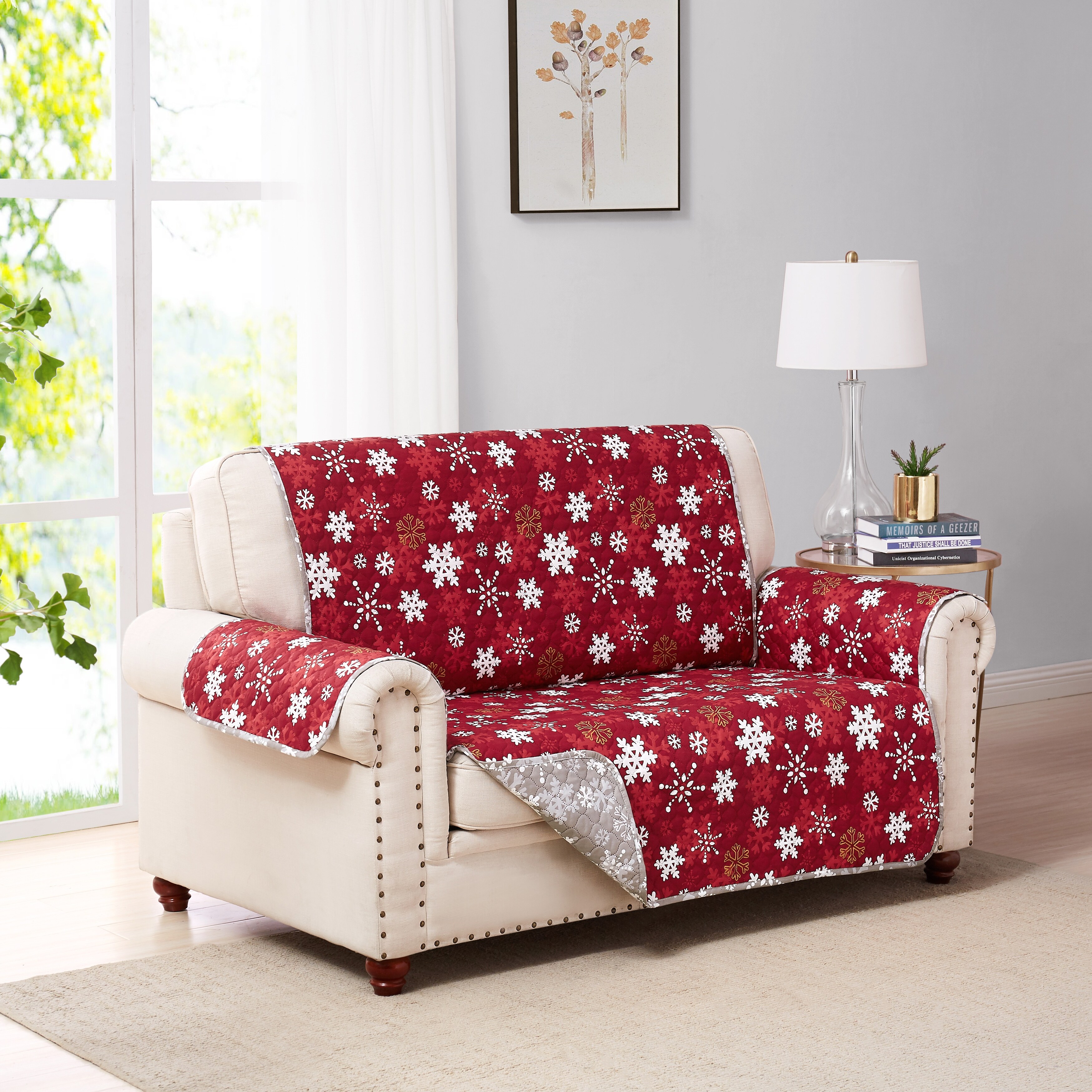 Snowflakes Reversible Furniture Protector Loveseat Overstock 32102338