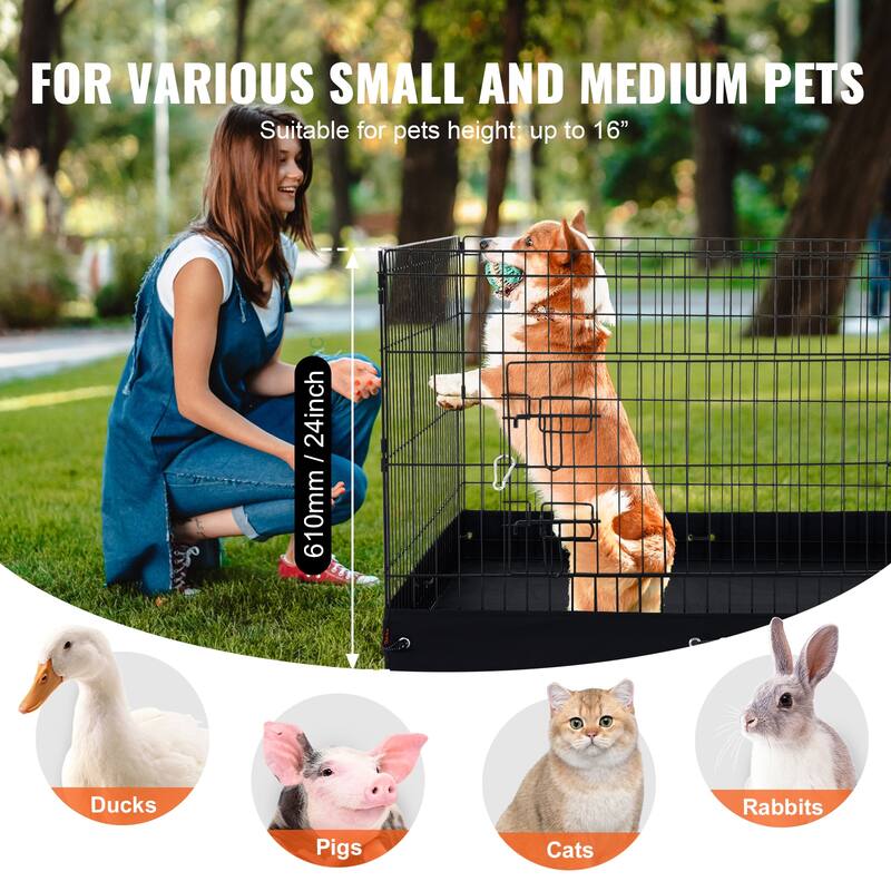 Dog Playpen, Panels Foldable Metal Pet Exercise Pen, Dog Fence Indoor and Outdoor Pen for Dogs, Cats and Other Small Animals