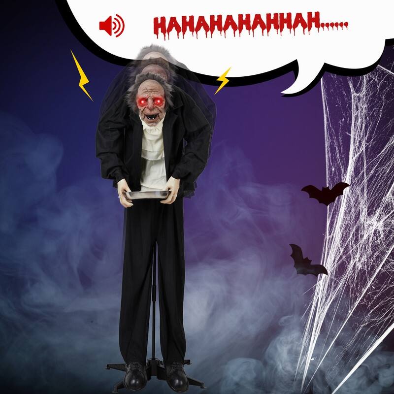 5FT Grandpa Halloween Animatronics Talking Outdoor Decorations With Voice Control