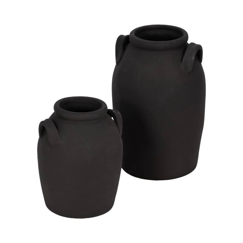 Sagebrook Home Ceramic Vase with Handles - Elegant Accent for Timeless Decor