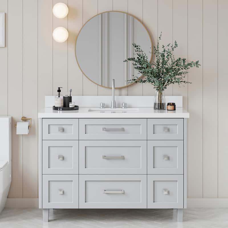 Ariel B49WQRVO Monroe 49" Free Standing Single Basin Vanity Set with - Grey