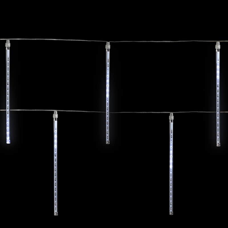 Dripping Icicle Christmas Light Tubes - Polar White - 15' Clear Wire - 10ct