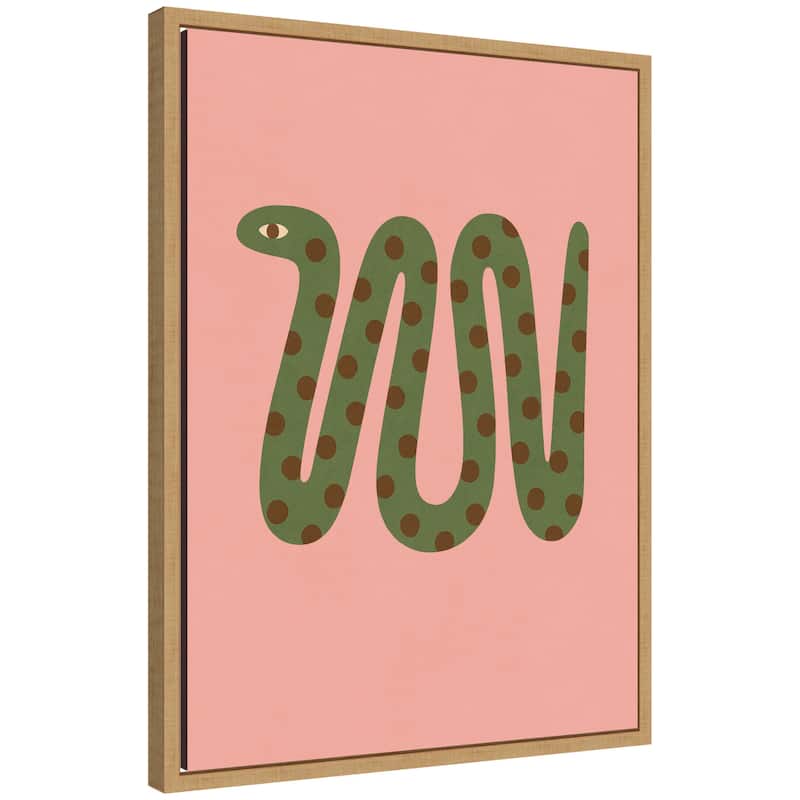 Kate and Laurel Snake by Laura Moss Framed Canvas Wall Art Print - 18x24