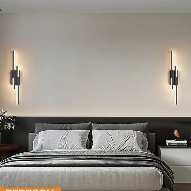 Led vanity light black fixtures light iron, acrylic wall light